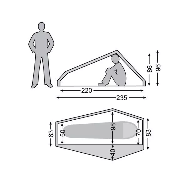 Trekkingzelt Nordisk Telemark 1 LW, Burnt Red – Bild 2